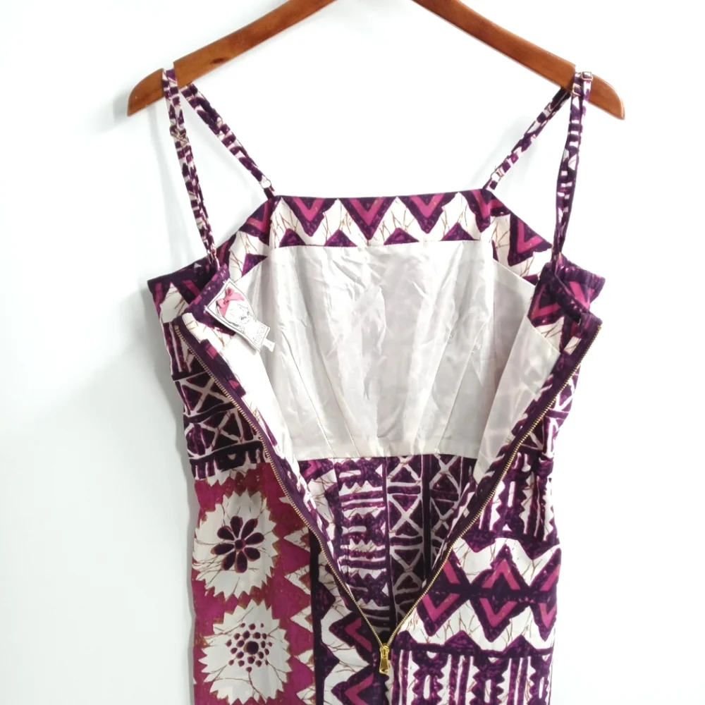 Anthropologie Joana Baraschi Purple Tribal Faux Wrap Mini Dress‎